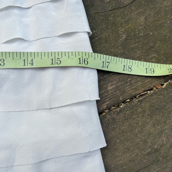 BCBGMaxAzria Moonlight Chiffon Tiered Mini w Black Elastic Waist Trim NWT - Picture 10 of 12